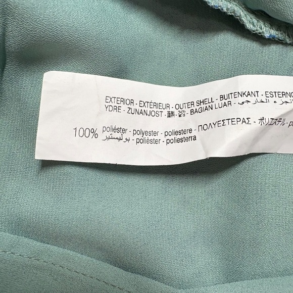 ZARA Tiered and Ruffled Long Sleeve Poly Chiffon Mini Dress Tie Neck US Sz M - Picture 8 of 10